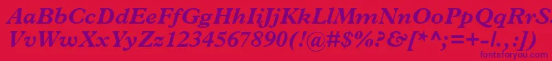 TerminusBlackSsiBoldItalic Font – Purple Fonts on Red Background