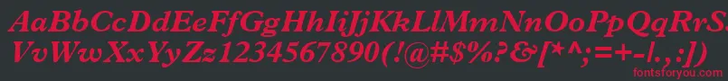 フォントTerminusBlackSsiBoldItalic – 黒い背景に赤い文字