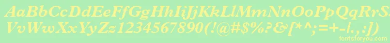 TerminusBlackSsiBoldItalic Font – Yellow Fonts on Green Background