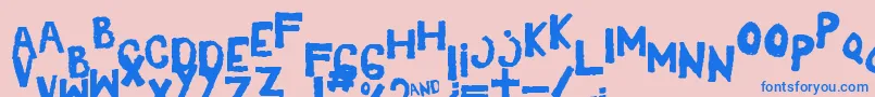 フォントYesShaken – ピンクの背景に青い文字