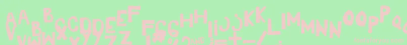 フォントYesShaken – 緑の背景にピンクのフォント