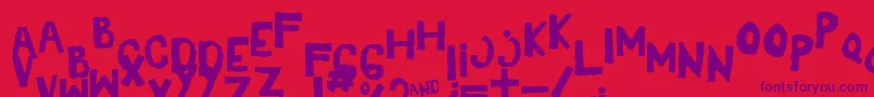 Police YesShaken – polices violettes sur fond rouge