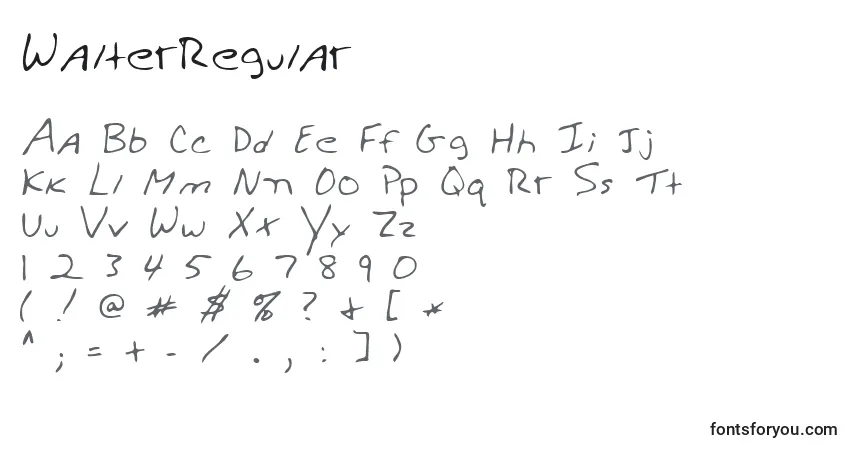Czcionka WalterRegular – alfabet, cyfry, specjalne znaki
