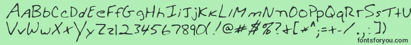 フォントWalterRegular – 緑の背景に黒い文字