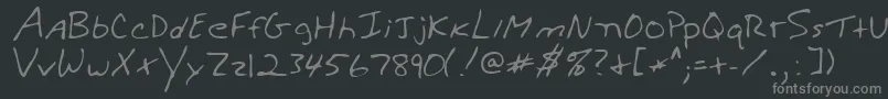 Fonte WalterRegular – fontes cinzas em um fundo preto