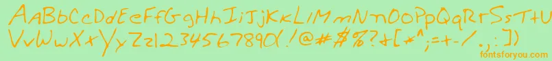 WalterRegular Font – Orange Fonts on Green Background