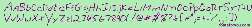 WalterRegular Font – Purple Fonts on Green Background