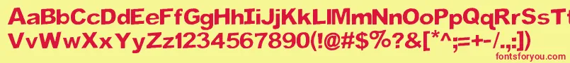 Flip Font – Red Fonts on Yellow Background