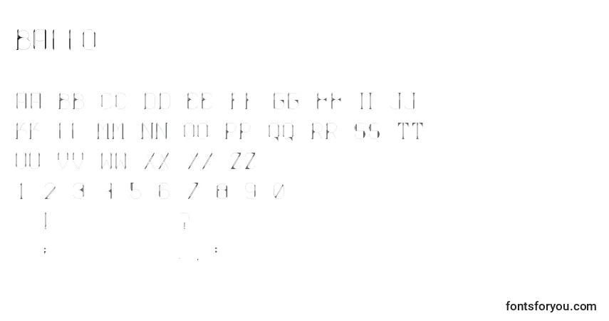 Шрифт Ballo – алфавит, цифры, специальные символы
