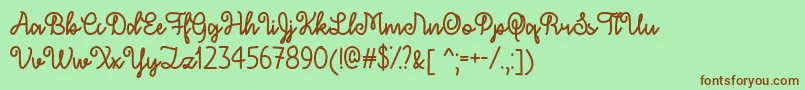 DecemberSkyOtf Font – Brown Fonts on Green Background