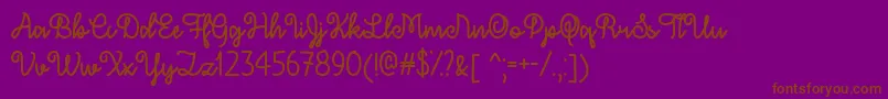 フォントDecemberSkyOtf – 紫色の背景に茶色のフォント