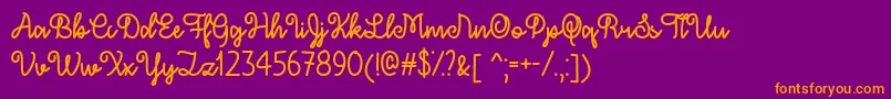 DecemberSkyOtf Font – Orange Fonts on Purple Background