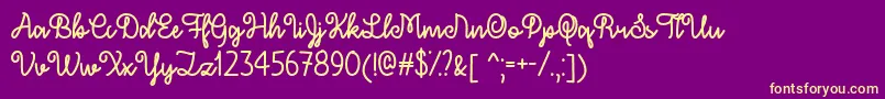 DecemberSkyOtf Font – Yellow Fonts on Purple Background