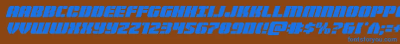 Warpthrusterital Font – Blue Fonts on Brown Background