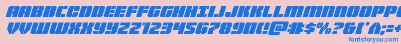 Warpthrusterital Font – Blue Fonts on Pink Background