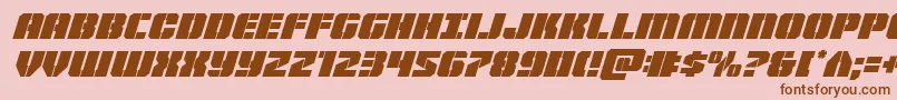 Warpthrusterital Font – Brown Fonts on Pink Background