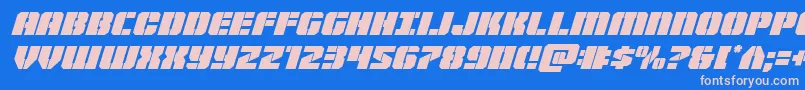 Warpthrusterital Font – Pink Fonts on Blue Background