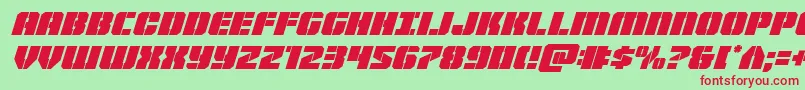 Warpthrusterital Font – Red Fonts on Green Background