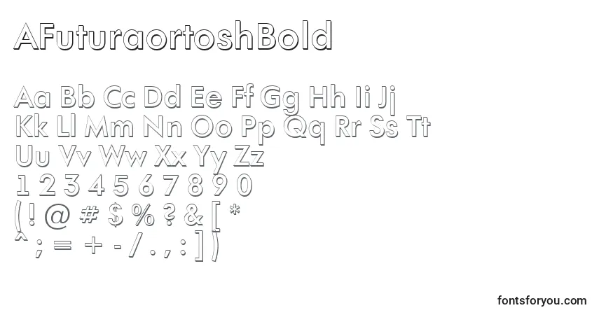 Шрифт AFuturaortoshBold – алфавит, цифры, специальные символы