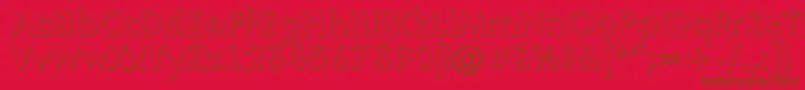 AFuturaortoshBold-Schriftart – Braune Schriften auf rotem Hintergrund