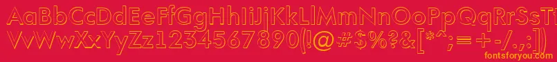 フォントAFuturaortoshBold – 赤い背景にオレンジの文字
