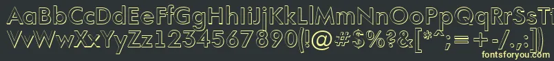 フォントAFuturaortoshBold – 黒い背景に黄色の文字