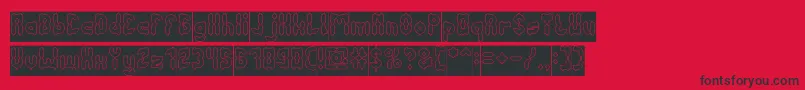 Police AntiqueRetroHollowInverse – polices noires sur fond rouge