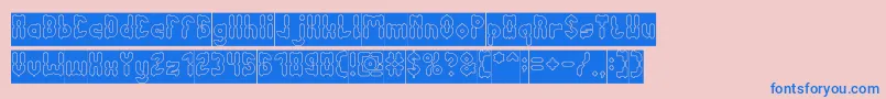 AntiqueRetroHollowInverse Font – Blue Fonts on Pink Background