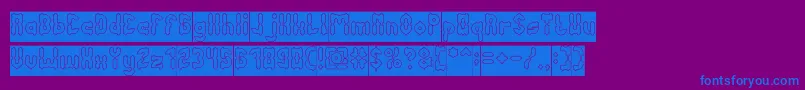 AntiqueRetroHollowInverse Font – Blue Fonts on Purple Background