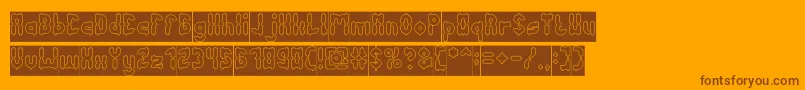 AntiqueRetroHollowInverse Font – Brown Fonts on Orange Background