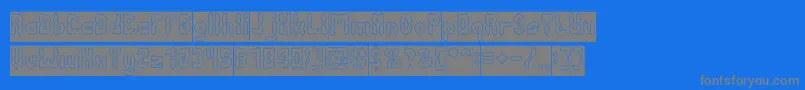 AntiqueRetroHollowInverse Font – Gray Fonts on Blue Background