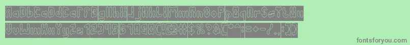 AntiqueRetroHollowInverse Font – Gray Fonts on Green Background