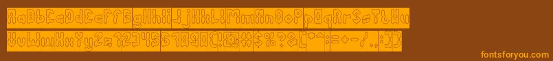 AntiqueRetroHollowInverse Font – Orange Fonts on Brown Background