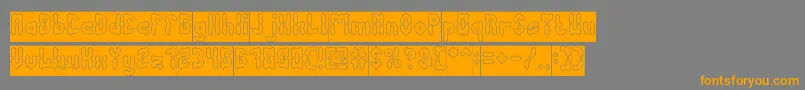 フォントAntiqueRetroHollowInverse – オレンジの文字は灰色の背景にあります。