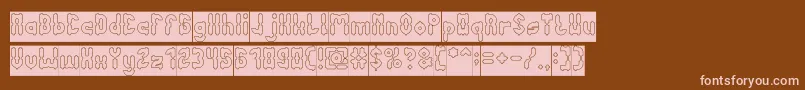 AntiqueRetroHollowInverse Font – Pink Fonts on Brown Background