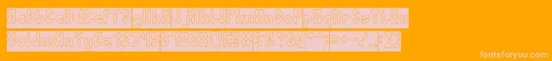 AntiqueRetroHollowInverse Font – Pink Fonts on Orange Background