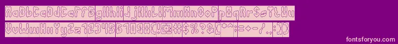 AntiqueRetroHollowInverse Font – Pink Fonts on Purple Background