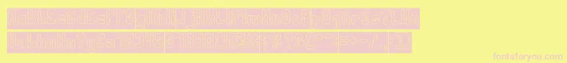 AntiqueRetroHollowInverse Font – Pink Fonts on Yellow Background