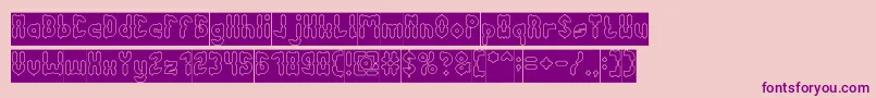 Police AntiqueRetroHollowInverse – polices violettes sur fond rose