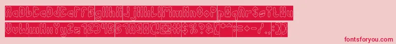 フォントAntiqueRetroHollowInverse – ピンクの背景に赤い文字