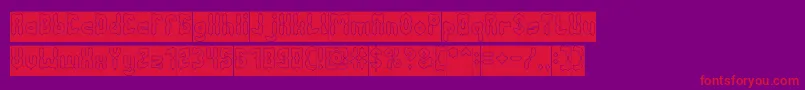 AntiqueRetroHollowInverse Font – Red Fonts on Purple Background