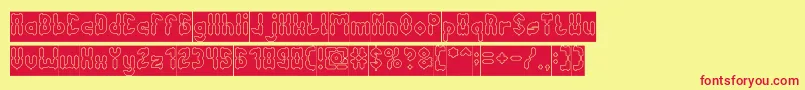 AntiqueRetroHollowInverse Font – Red Fonts on Yellow Background
