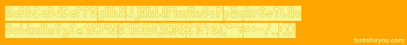 AntiqueRetroHollowInverse Font – Yellow Fonts on Orange Background