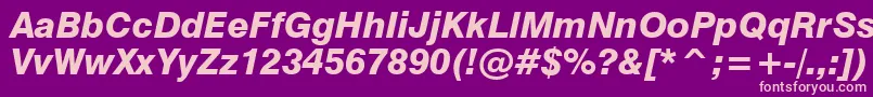 Swiss721HeavyItalicBt Font – Pink Fonts on Purple Background