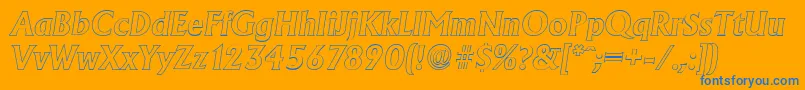 AdelonoutlineBolditalic Font – Blue Fonts on Orange Background