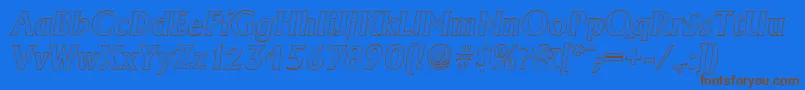 Weitere Informationen zur AdelonoutlineBolditalic-Schriftart AdelonoutlineBolditalic-Schriftart – Braune Schriften auf blauem Hintergrund