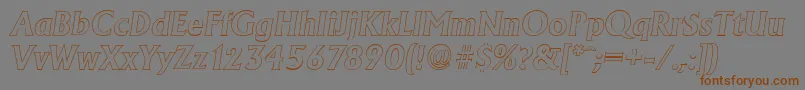 AdelonoutlineBolditalic Font – Brown Fonts on Gray Background
