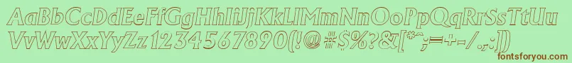 AdelonoutlineBolditalic Font – Brown Fonts on Green Background
