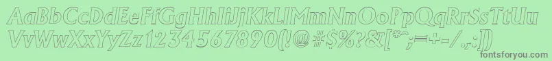 AdelonoutlineBolditalic Font – Gray Fonts on Green Background