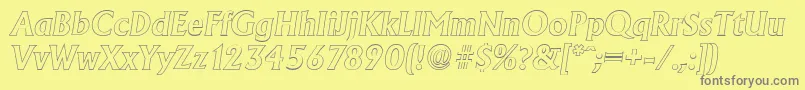 AdelonoutlineBolditalic Font – Gray Fonts on Yellow Background